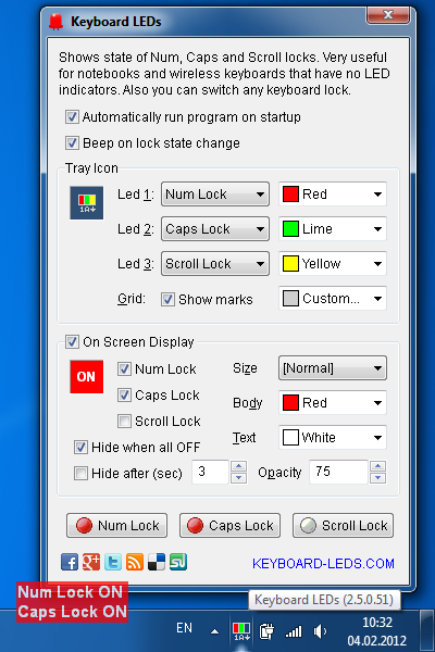 Screenshot of Keyboard LEDs that is similar to DKOSD software